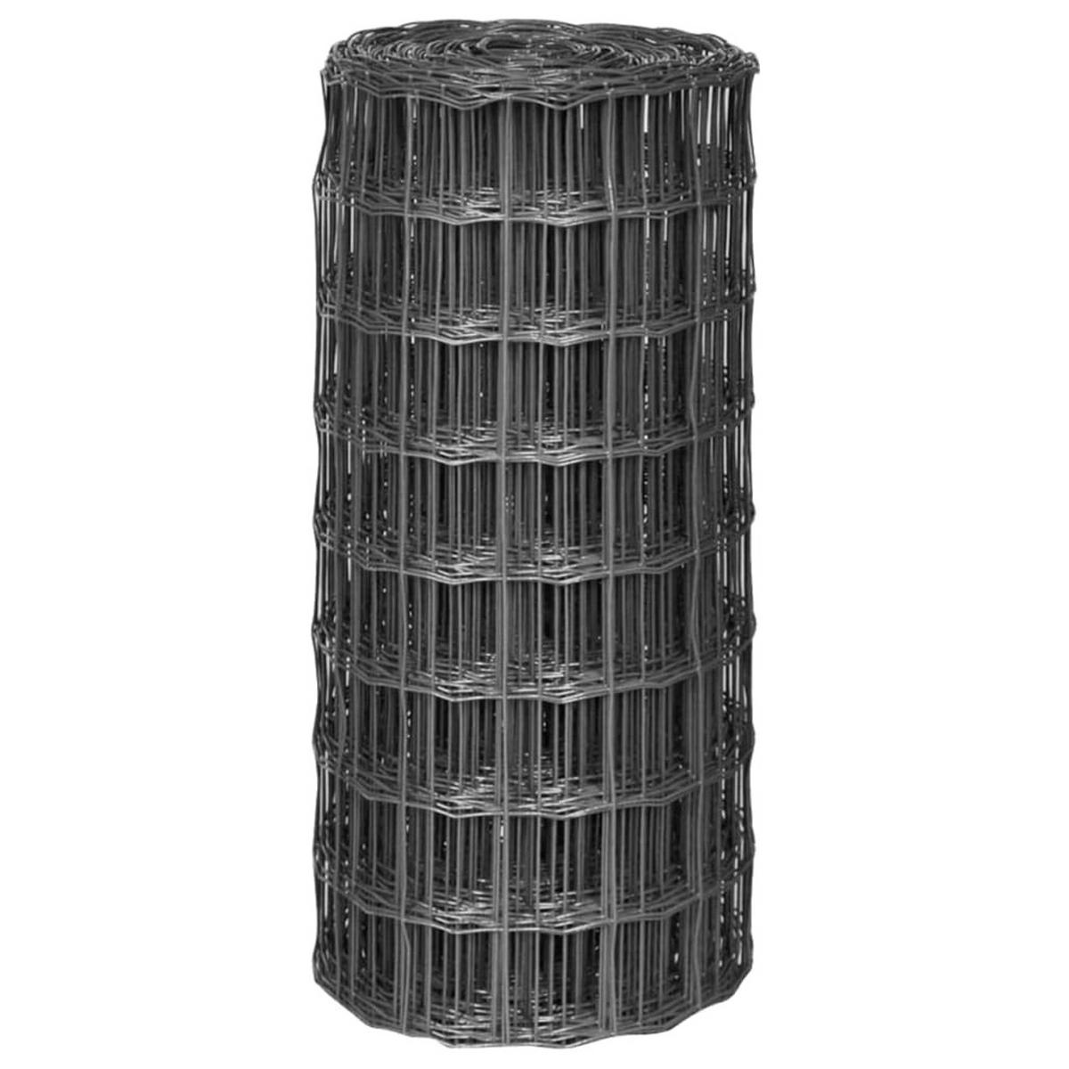 EUROZAUN Stahl 25/0,8 M Grau - Grau, Metall (2500/80cm) - vidaXL