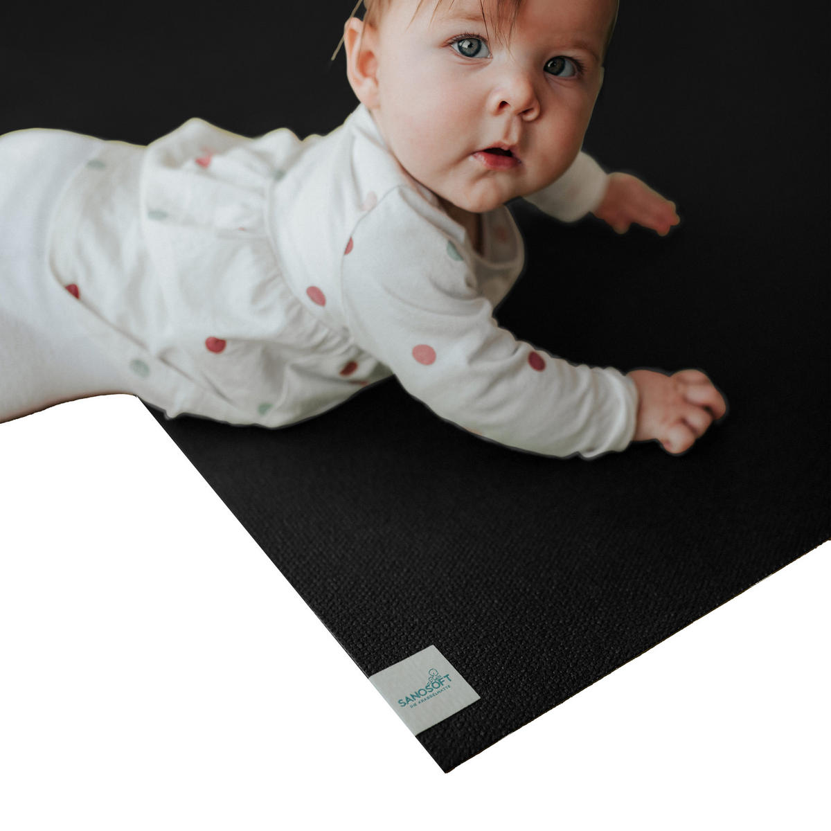 KRABBELMATTE 60x220cm schwarz - Schwarz, Textil (60/220cm) - Sanosoft