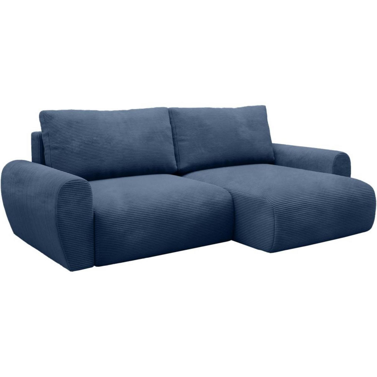 ECKSCHLAFSOFA Poss L dunkelblau rechts - Dunkelblau, Textil (253/153cm) - Beautysofa