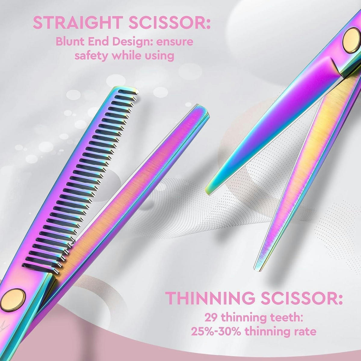 FRISEURSCHEREN Set 10-teilig mit Effilierschere und Zubehör - Multicolor, Metall (16.5/1.5/16.5cm)