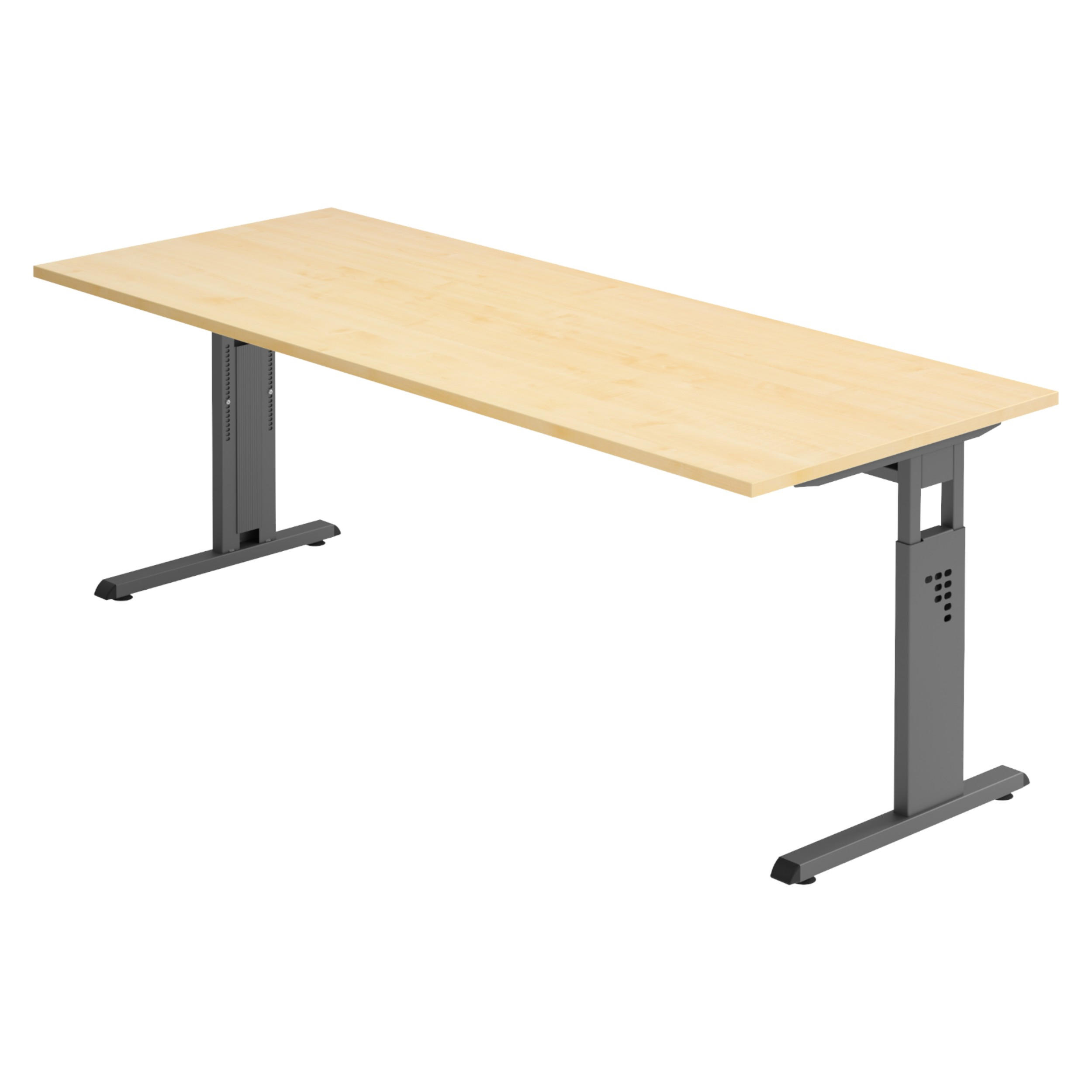 bümö Schreibtisch Ahorn, Graphit 200x74x80 cm