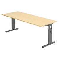 SCHREIBTISCH Serie-O 80/200/74 cm in Ahornfarben/Graphitfarben - Ahornfarben/Graphitfarben, Holzwerkstoff (80/200/74cm) - bümö