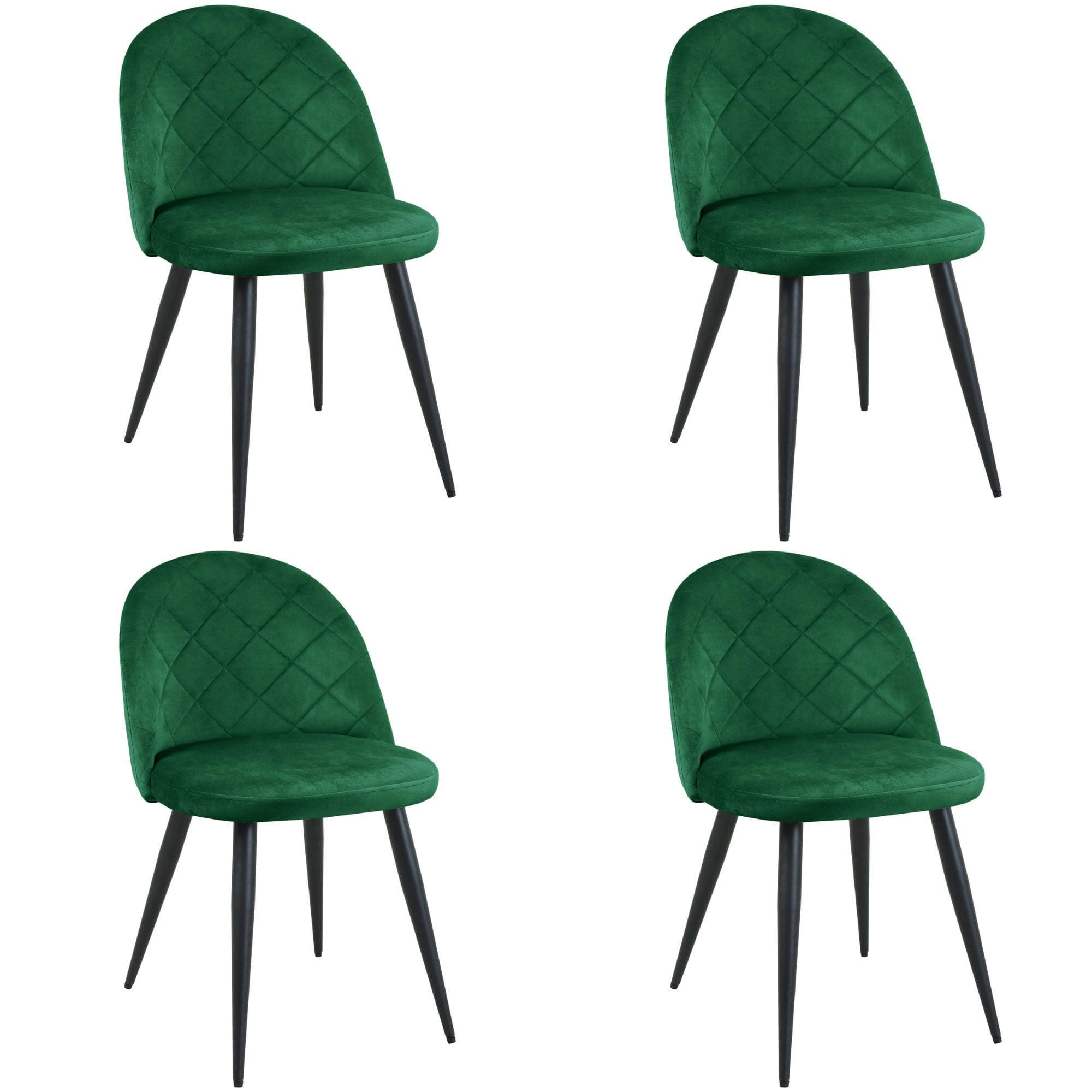 RAUMHIRSCH FURNITURE ČALOUNĚNÁ ŽIDLE, sada 4 ks, kovové nohy, zelená 50/77/46