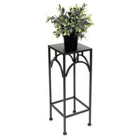 BLUMENHOCKER Metall Schwarz Eckig 50 cm 96132 S - Schwarz, Metall (18/50/18cm) - DanDiBo