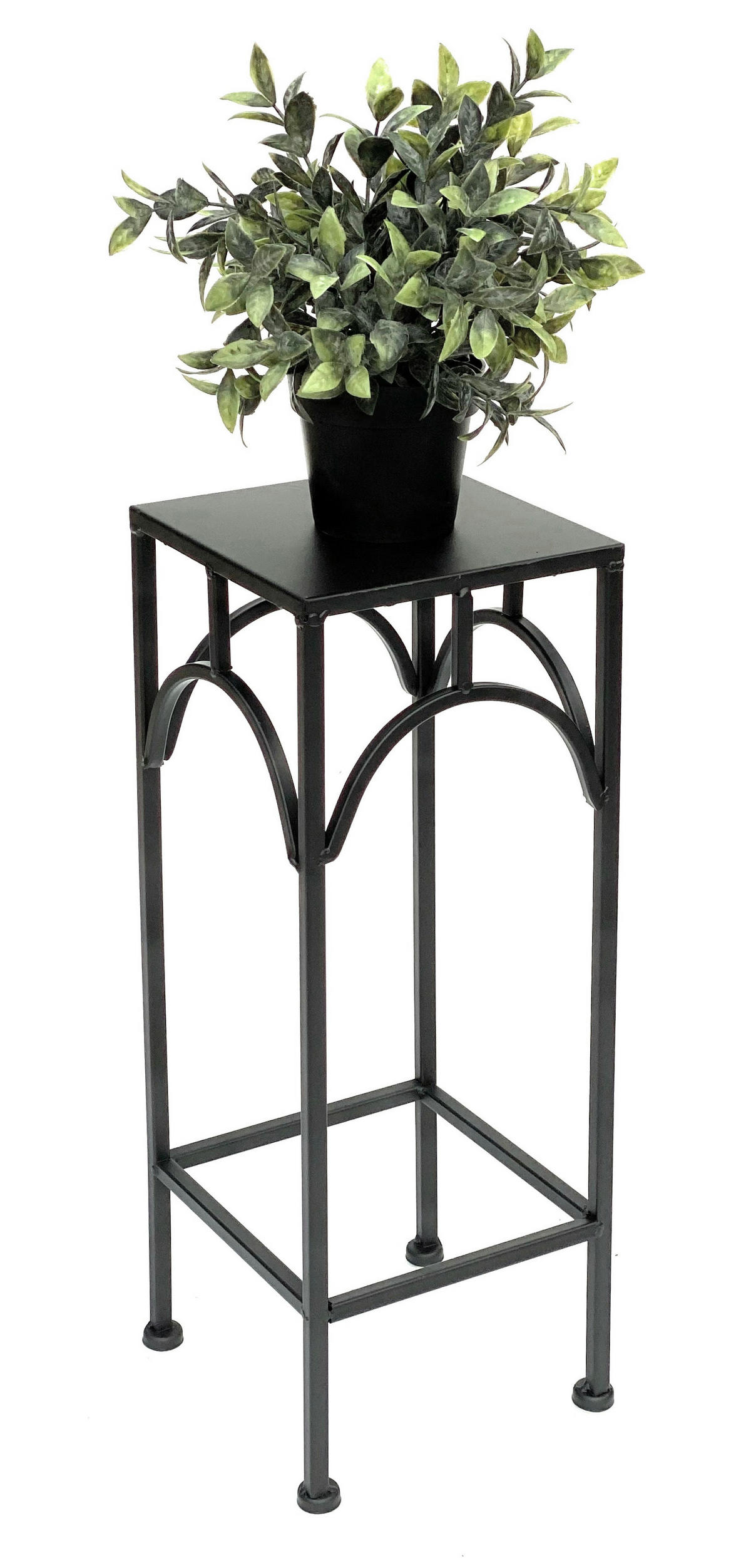 BLUMENHOCKER Metall Schwarz Eckig 50 cm 96132 S - Schwarz, Metall (18/50/18cm) - DanDiBo