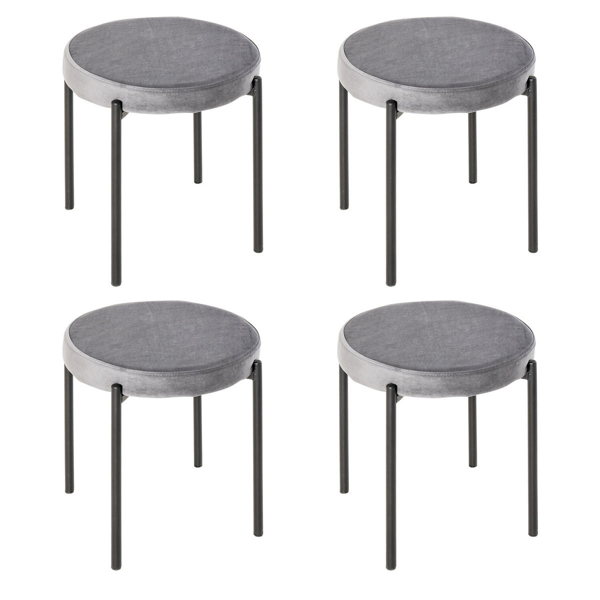ESSZIMMERSTÜHLE, Polyester, Dunkelgrau - Dunkelgrau, Kunststoff (41.5/46/41.5cm) - HOMCOM