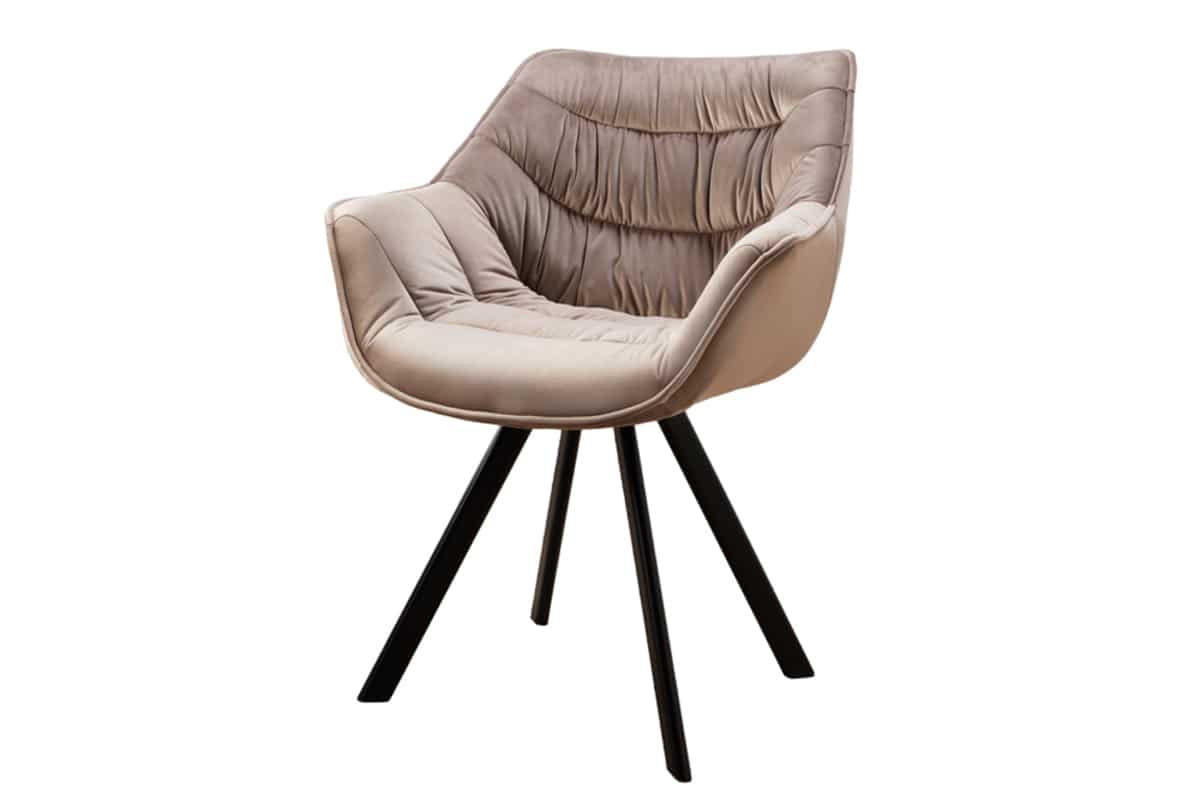 STUHL THE DUTCH COMFORT Samt Greige 80 cm - Champagner/Beige, Textil/Metall (67/82/63cm) - riess-ambiente