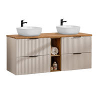DOPPELWASCHTISCH Adelaide-56 - Beige, Holzwerkstoff (141/74/47cm) - Lomado