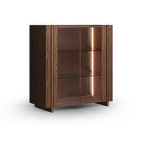 VITRINE Travertino Wildeiche Tabak 100 / 46 / 106cm - Wildeiche, Glas/Holz (100/106/46cm) - Feldmann-Wohnen