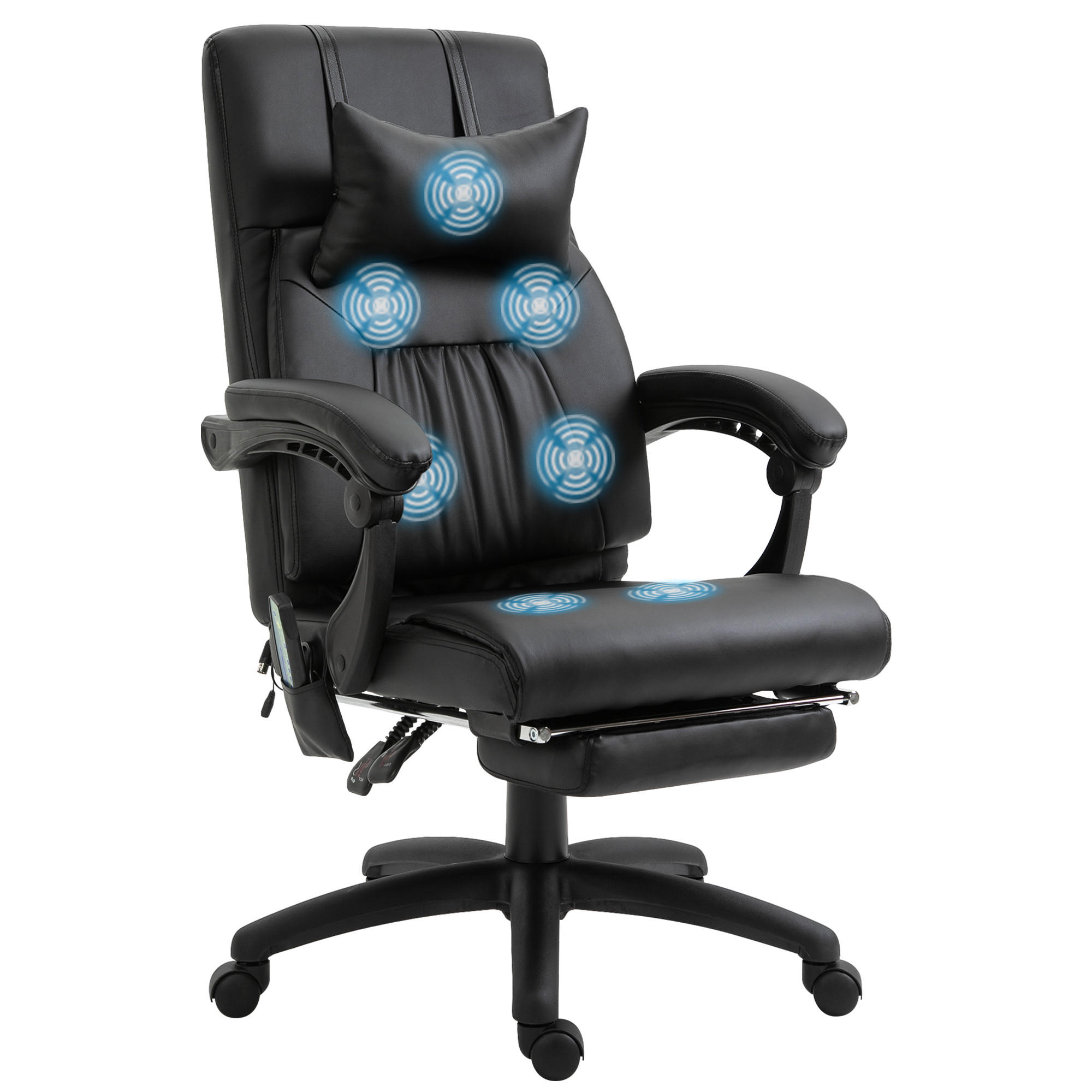 CHEFSESSEL DE-11805 mit 7-Punkt-Massage Schwarz - Schwarz, Metall (79/112/68cm) - ComfortXL