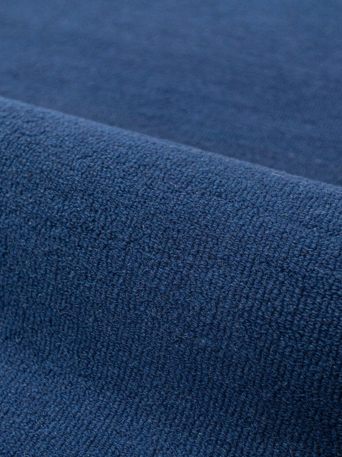 WOLLTEPPICH handgetuftet ALHAM, Wellenbordüre, Marineblau, 120 x 170 cm - Blau, Textil (120/170cm) - KADIMA DESIGN