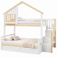 ETAGENBETT mit Stauraum 90x200 cm und 140x200 cm Weiß/Natur - Weiß, Holz (140/200cm) - Meubliv