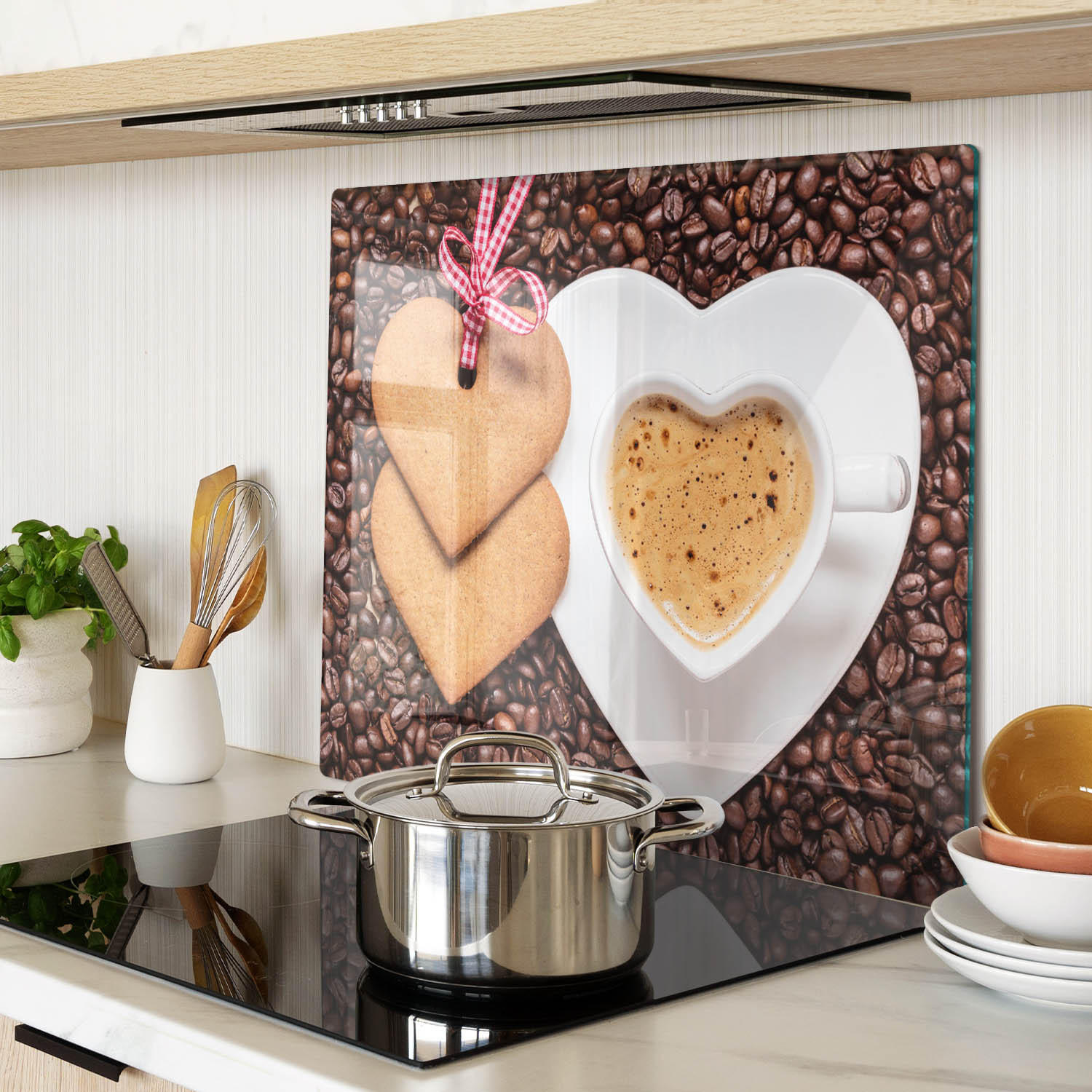 GLASPLATTE 60x52 cm Kaffee und Lebkuchen - Braun, Glas (60/0.4/52cm) - TULUP