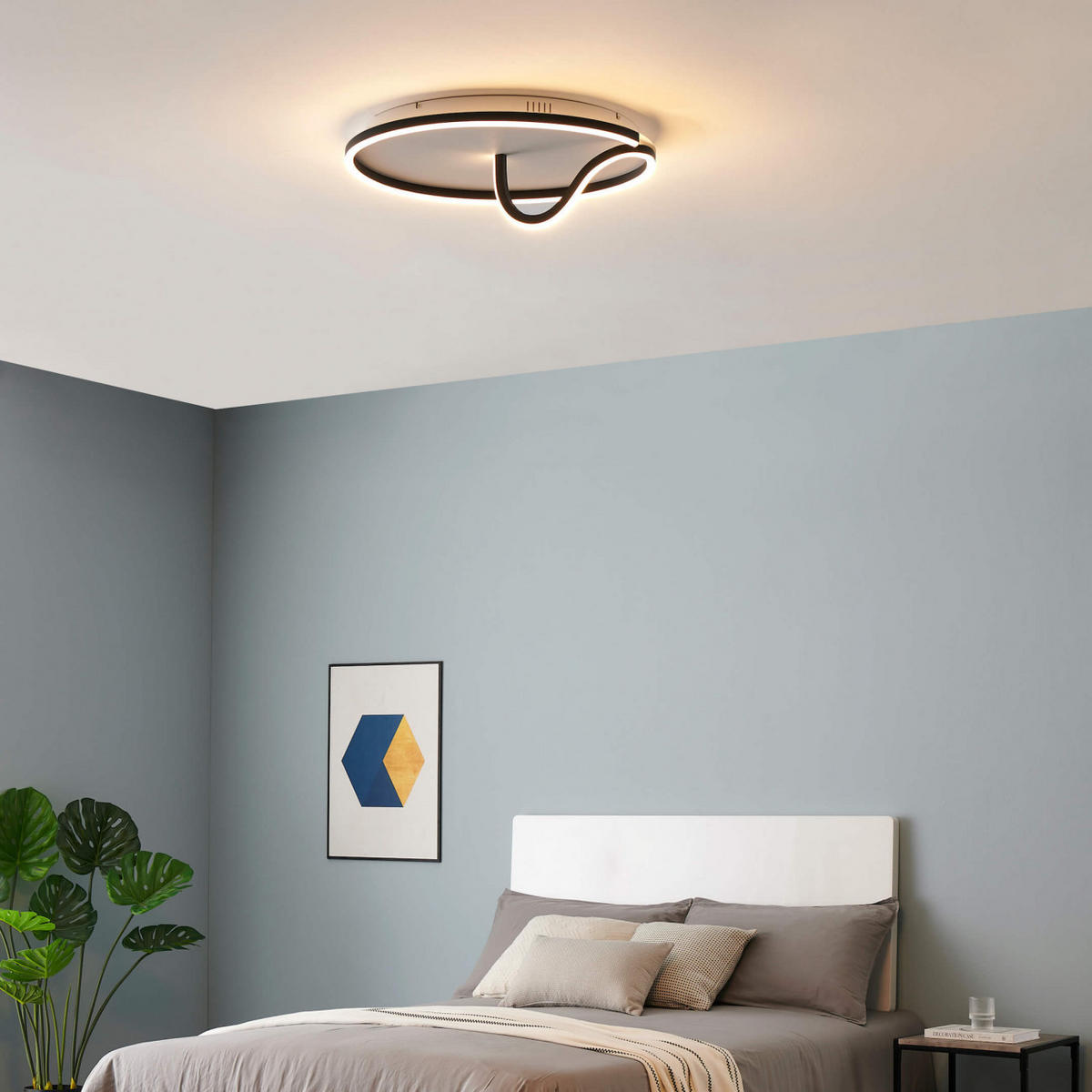 DECKENLEUCHTE Bowen, Schwarz, 17cm - Schwarz, Metall (17/56/17cm) - KOSILUM