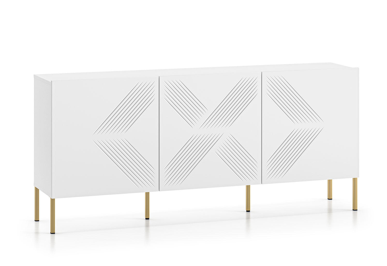 SIDEBOARD Clearing weiß / gold 170 / 37 / 77cm (einzelne Füße) - Goldfarben/Weiß, Holz/Holzwerkstoff (170/77/37cm) - Feldmann-Wohnen