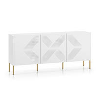 SIDEBOARD Clearing weiß / gold 170 / 37 / 77cm (einzelne Füße) - Goldfarben/Weiß, Holz/Holzwerkstoff (170/77/37cm) - Feldmann-Wohnen