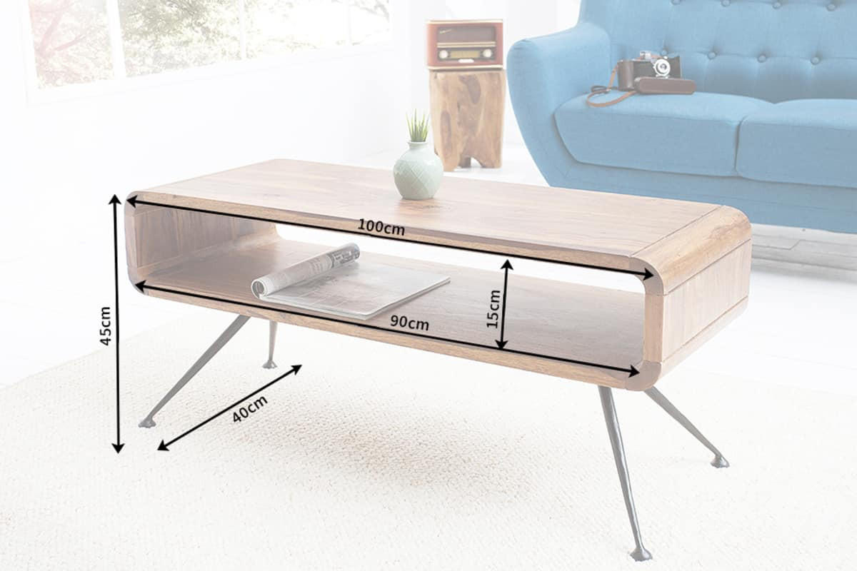 COUCHTISCH ALPHA Sheesham rechteckig Natur 100cm - Braun, Holz (40/100/45cm) - riess-ambiente