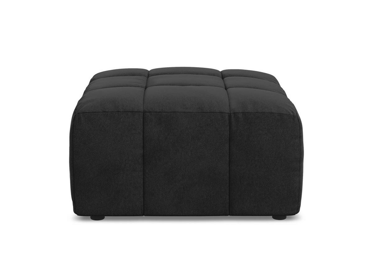 POUF Samt Stoff Schwarz - Schwarz, Holzwerkstoff/Kunststoff (75/41/90cm) - Makamii