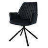 DREHSTUHL Samt Schwarz - Schwarz, Metall (63/90/57cm) - ML-DESIGN