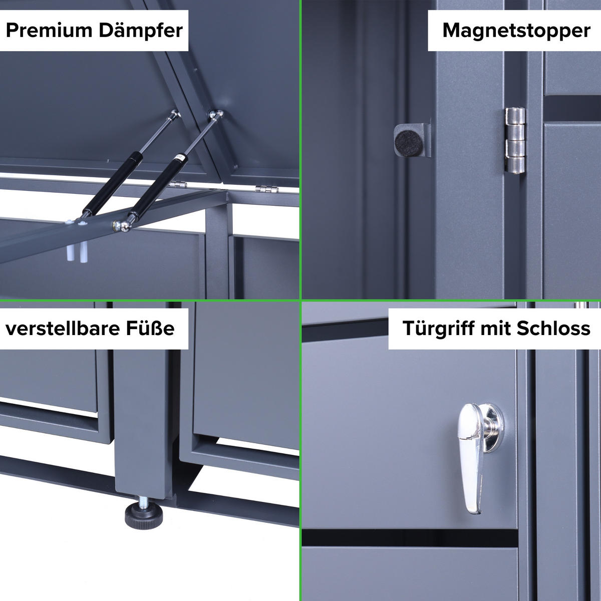 MÜLLTONNENBOX 2er - Anthrazit, Metall (132/116/80cm)
