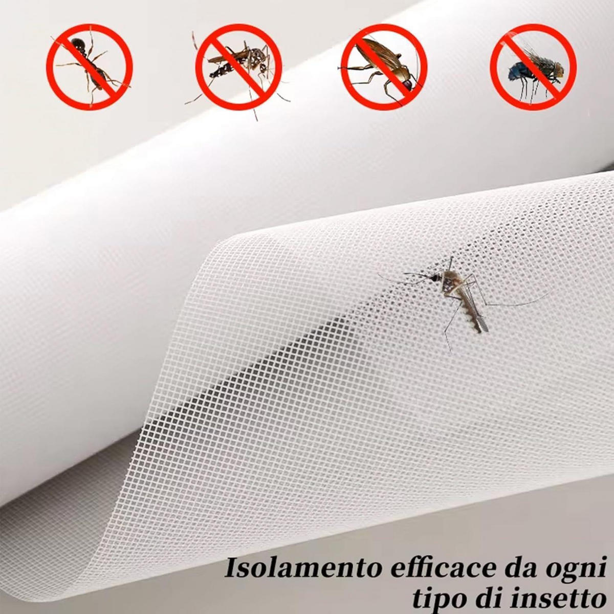FLIEGENNETZ Meterware 120 x 250 cm Weiß - Weiß, Kunststoff (21/2.3/31cm)
