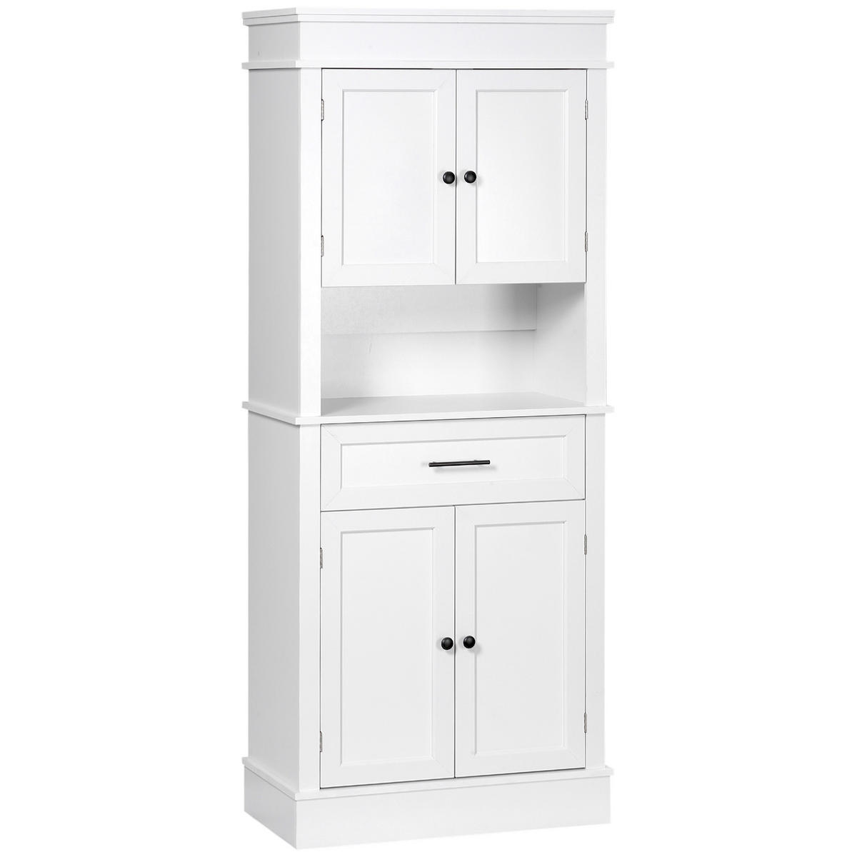 KÜCHENSCHRANK Weiß, 4 Türen, 1 Schublade, 74/39,5/183 cm - Weiß, Holzwerkstoff (74/183/39.5cm) - PANGIVO