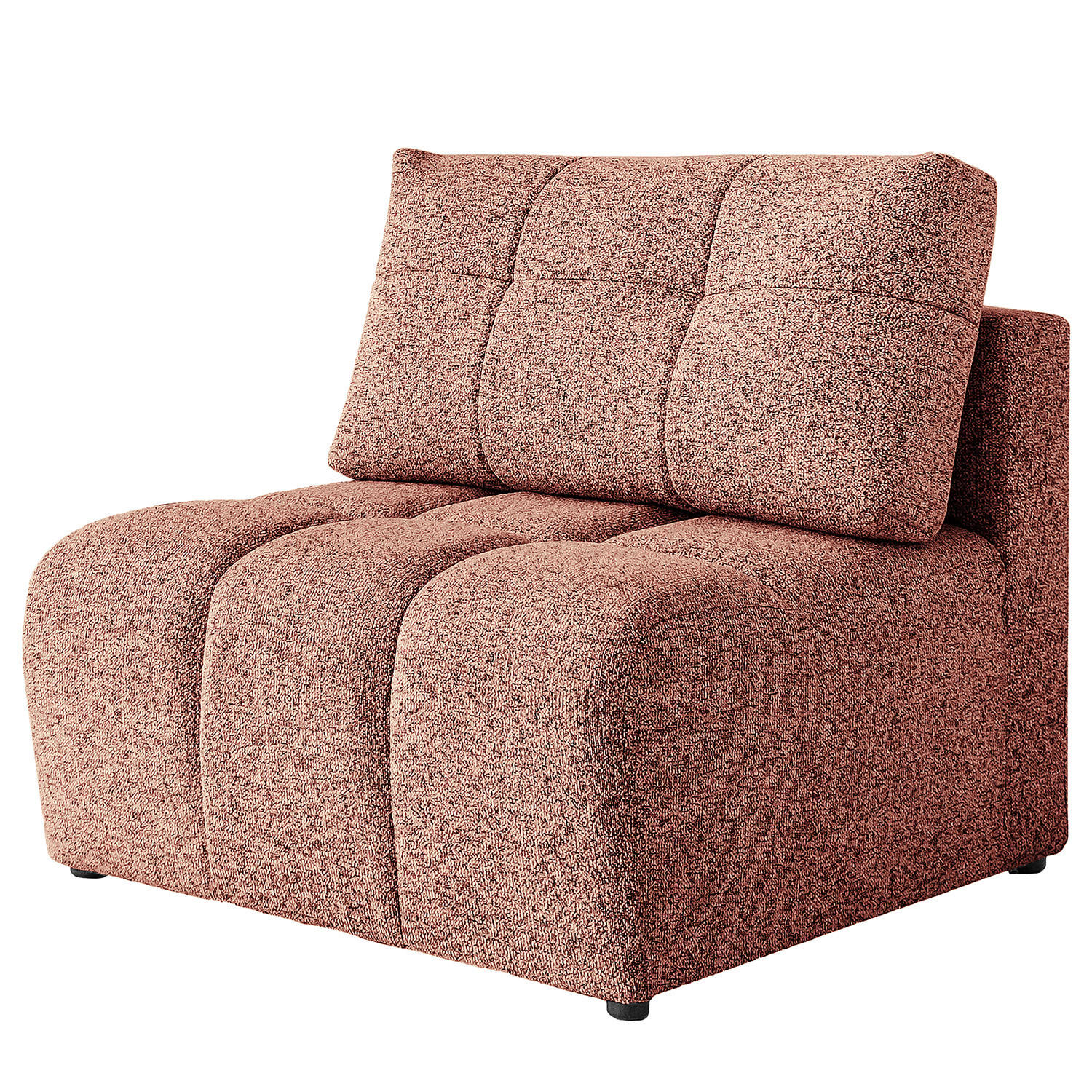 SESSEL/MITTELELEMENT - Strukturstoff - Beige/Rot, Kunststoff/Textil (96/94/96cm) - home24