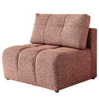 SESSEL/MITTELELEMENT - Strukturstoff - Beige/Rot, Kunststoff/Textil (96/94/96cm) - home24