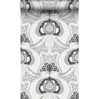 TAPETE Jugendstil-Blumenmuster 53 cm x 10.05 m - Schwarz, Papier (53/1000cm) - Origin Wallcoverings