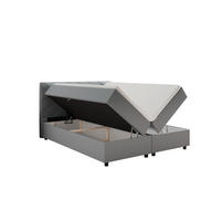 BOXBETT Diamaro 160x200 cm mit Bettkasten und Topper - Hellgrau - Hellgrau, Holz (160/200cm) - Panda Möbel