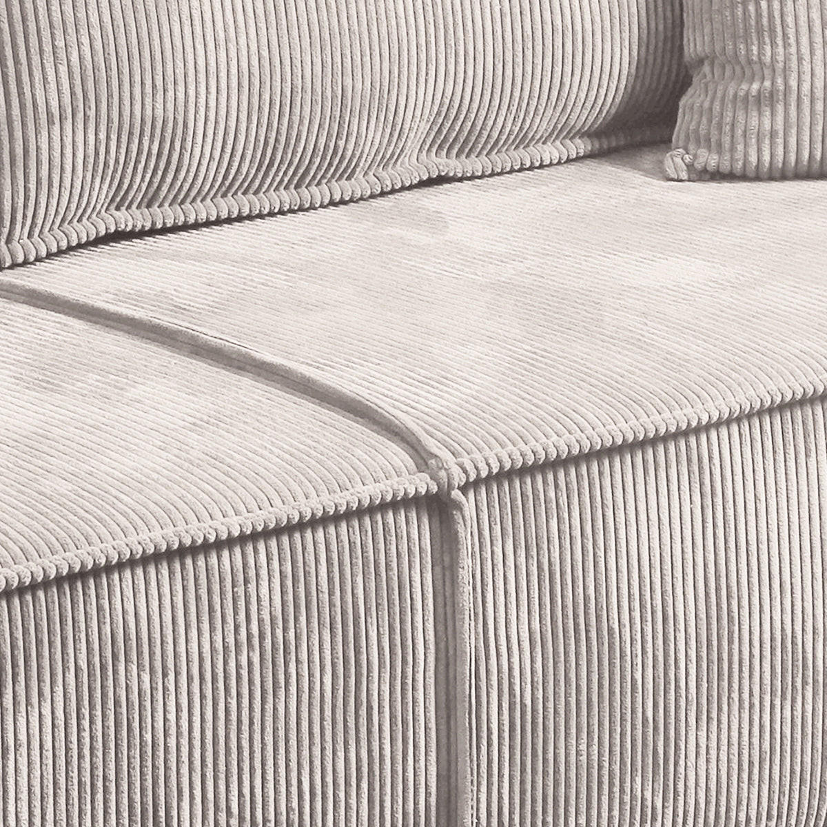 SOFA Isaac 4 Sitzplätze Gebrochenes Weiß - Weiß, Holzwerkstoff (255/85/105cm) - Petits-meubles