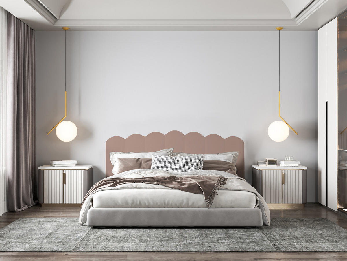 KOPFTEIL aus rosafarbenem Samt 160/74/3 cm SHELL - Pink, Textil (160/74/3cm) - RNT By Really Nice Things