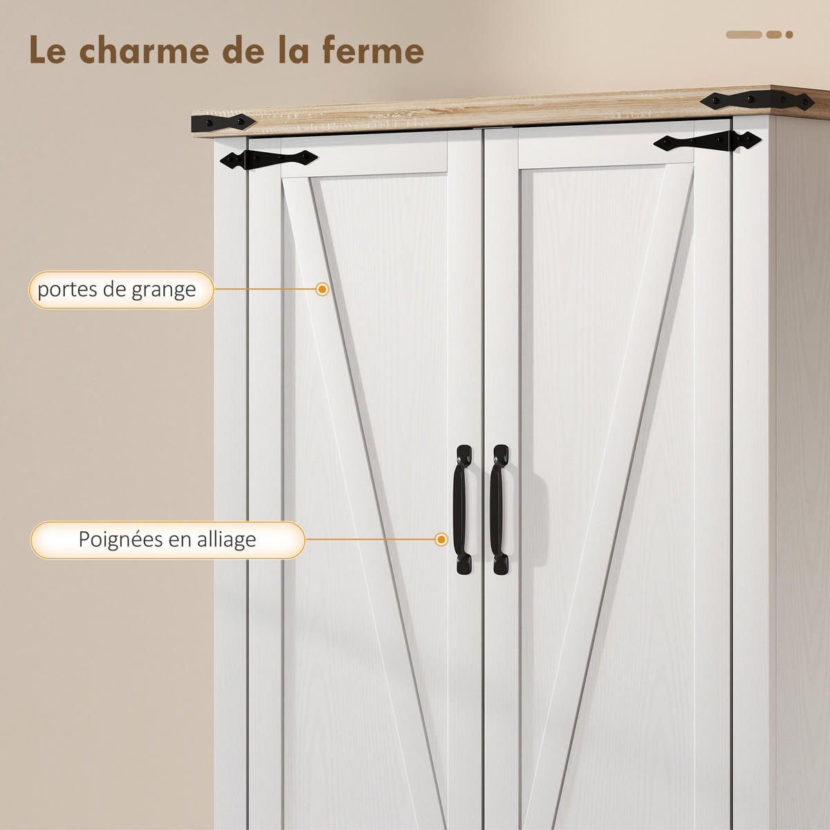 BUFFET DE-11280 4 Türen Weiß - Weiß, Holzwerkstoff (40/136/76.3cm) - ComfortXL