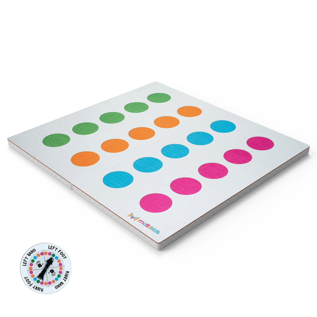 SPIELTEPPICH & Kindermatratze 2in1 Spiel und Schlafmatte Twister - Weiß, Textil (130/140cm) - Gowoll