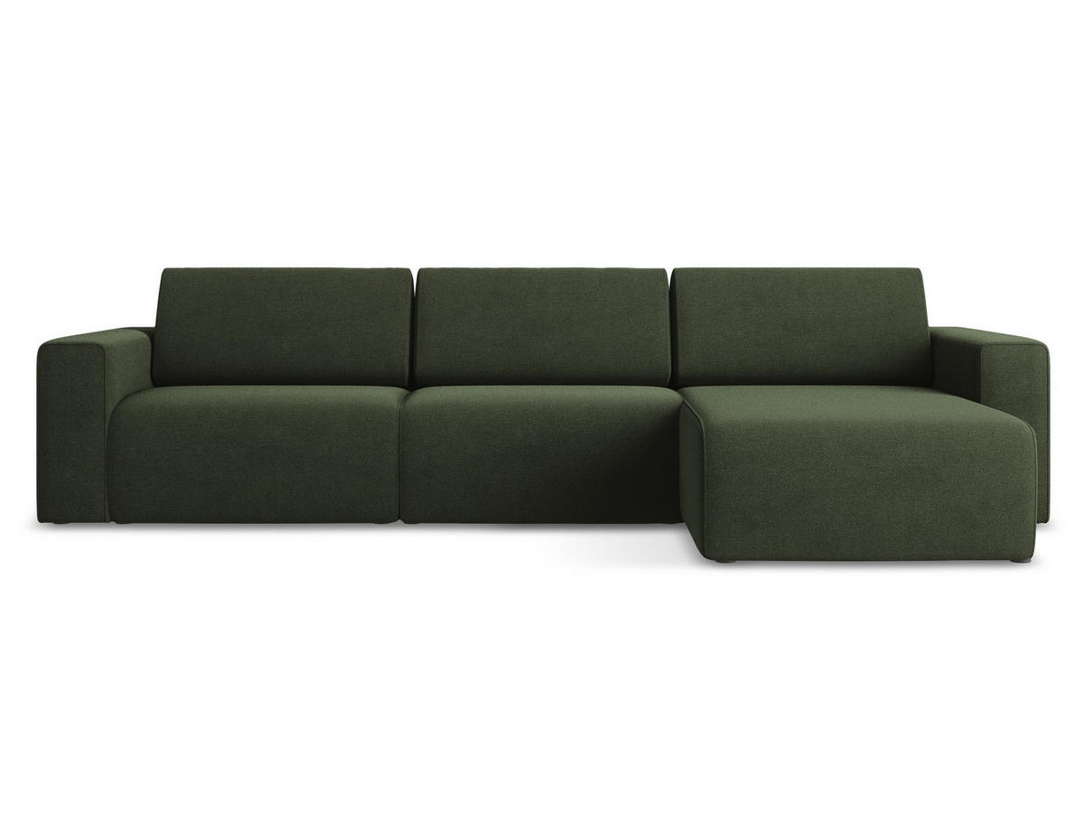 ECKSOFA Links Strukturstoff Stoff Grün - Blau/Schwarz, Kunststoff/Textil (314/167cm) - Makamii