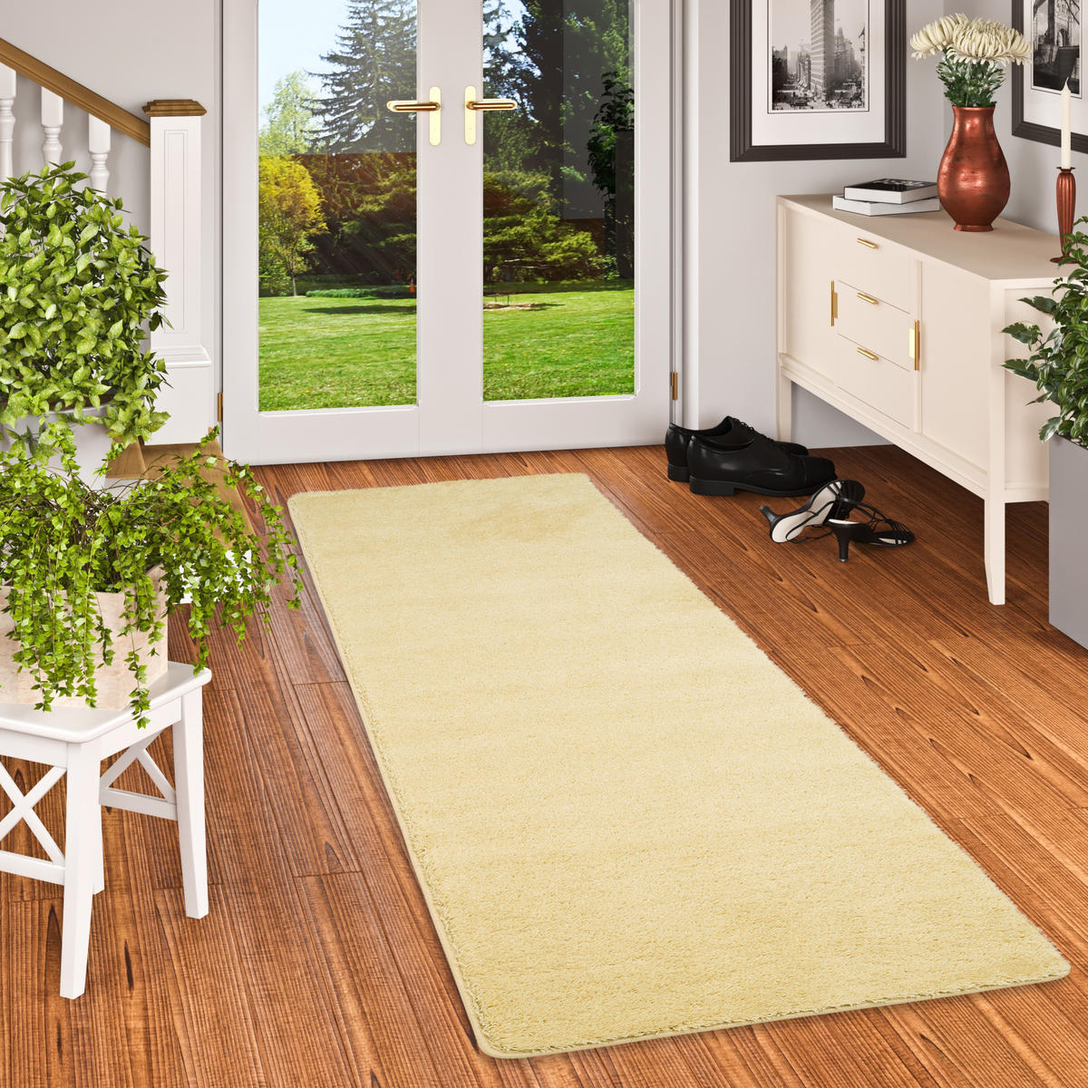 HOCHFLOR SHAGGY LÄUFER TEPPICH PALACE - Naturfarben, Textil (80/200cm) - Snapstyle