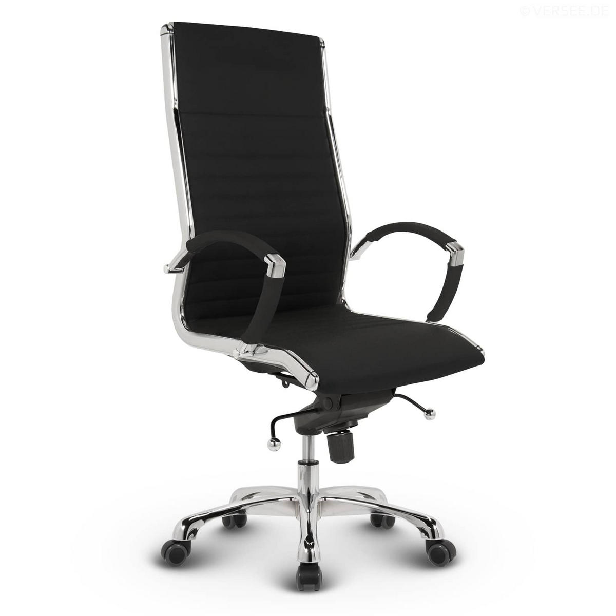 BÜROSTUHL Montreal Stoff Schwarz – ergonomisch, 150 kg belastbar, Sitzhöhe 52-64cm - Schwarz, Textil/Metall (60/121/60cm) - Versee