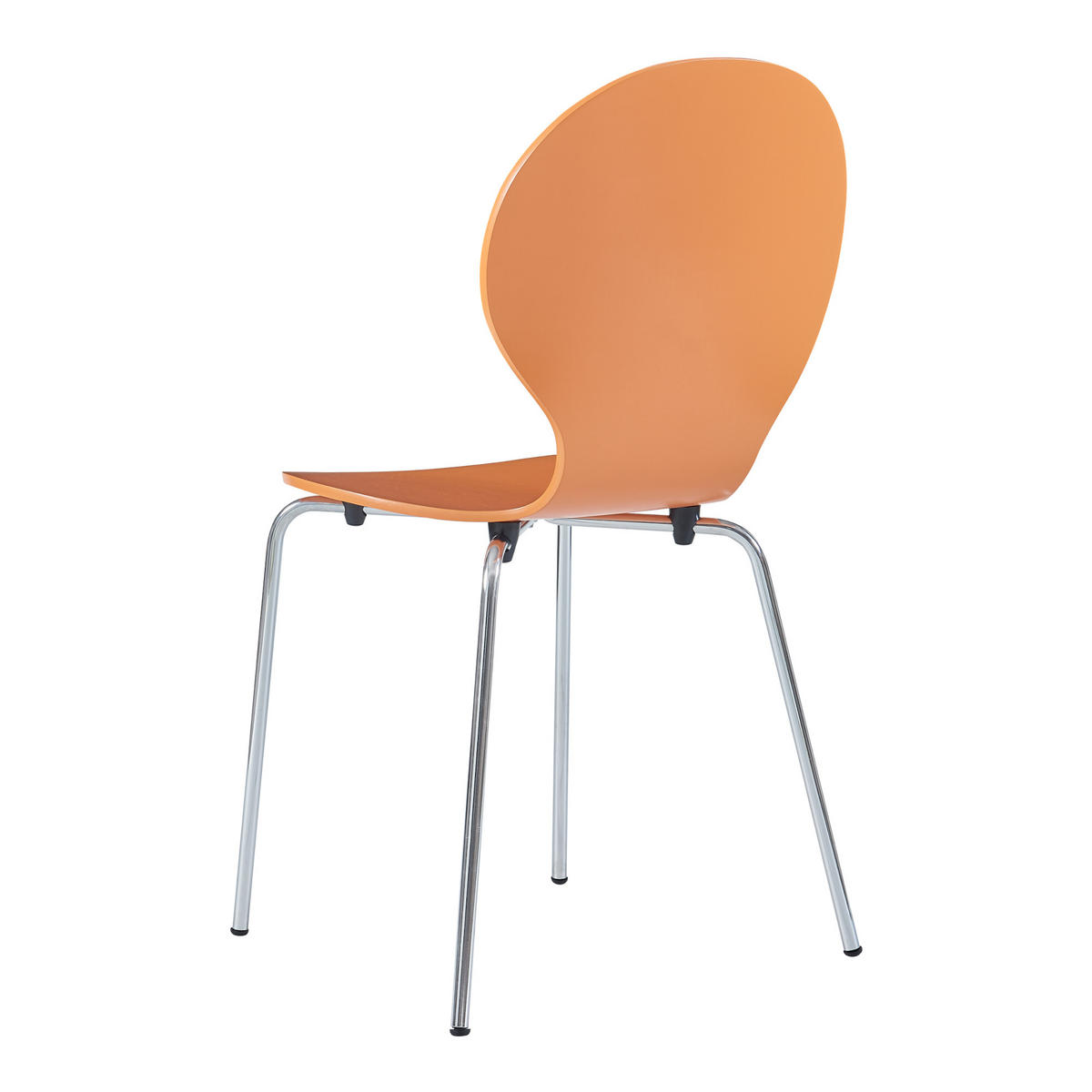 ESSZIMMERSTUHL-SET 4 TLG. Etne - Chromfarben/Orange, Holz/Metall (48/85/50cm) - [en.casa]