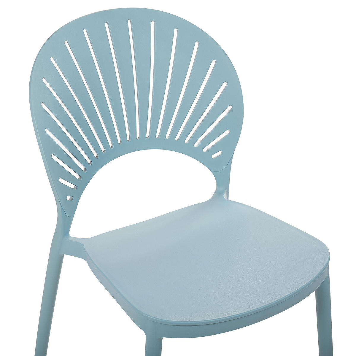 GARTENSTÜHLE 4er-Set Kunststoff blau Ostia - Blau, Kunststoff (46/83/51cm) - Beliani