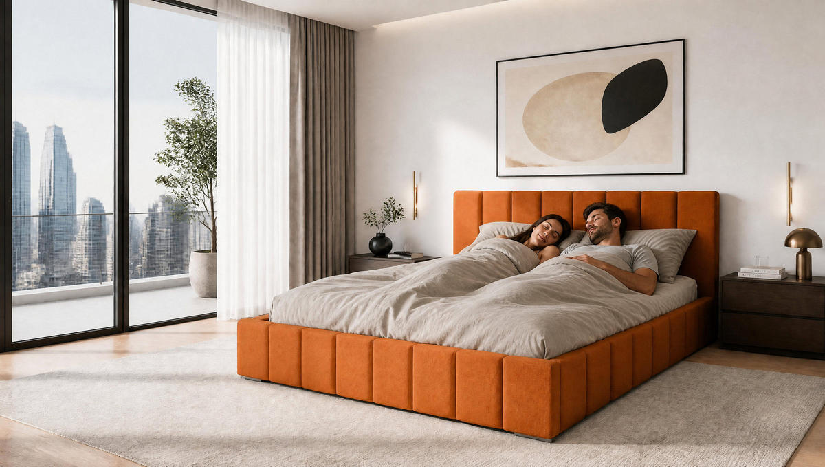 MARPUR Polsterbett MENOS 180x200 cm mit Bettkasten und Lattenrost, Veloursstoff Gelb - Chromfarben/Gelb, Holz/Holzwerkstoff (180/200cm) - Marpur