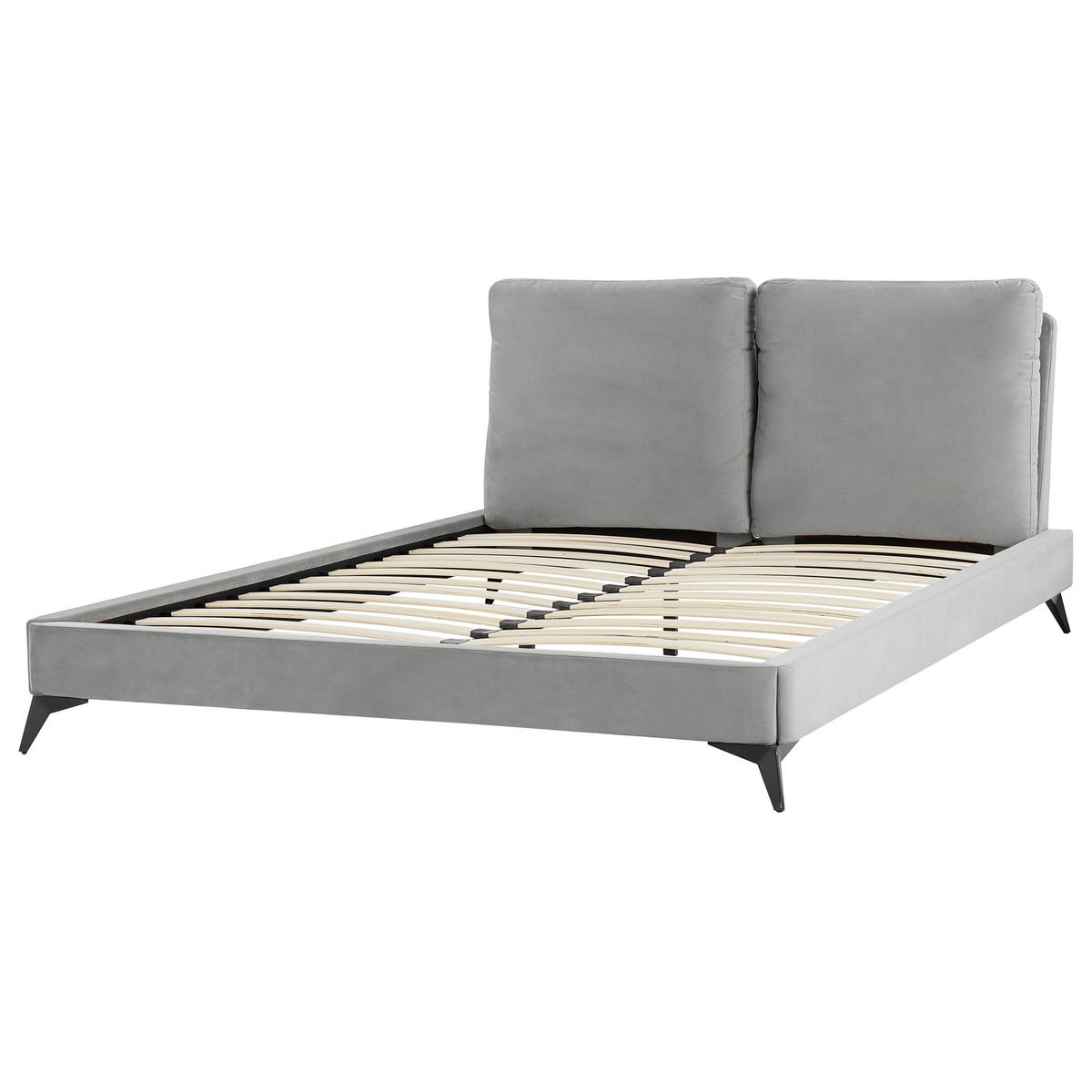 POLSTERBETT 160/200cm Grau Melle - Grau, Textil (160/200cm) - Beliani
