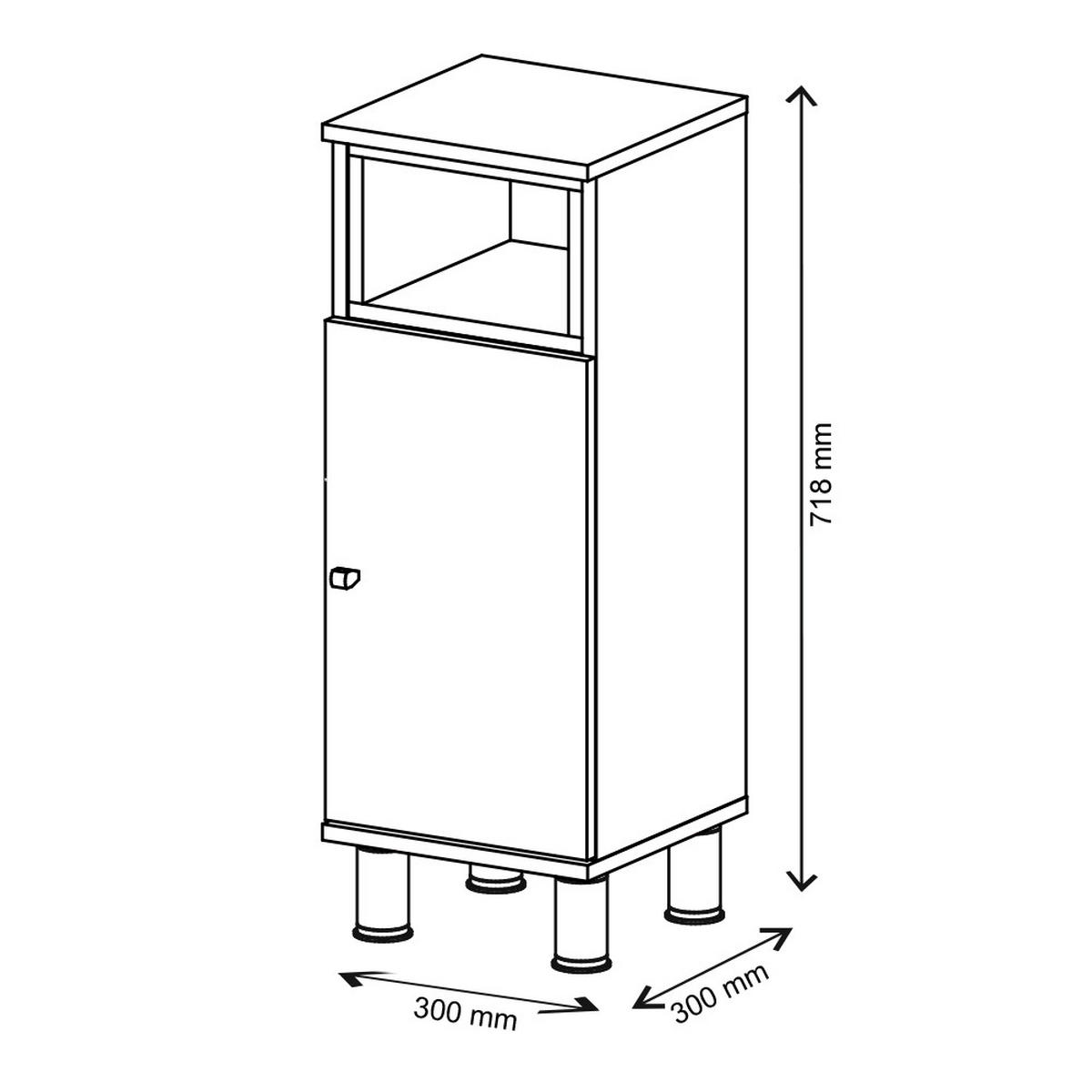 MIDISCHRANK Aquis Weiß 30 x 71.8 cm - Weiß, Holzwerkstoff (30/81.8/30cm) - Vicco
