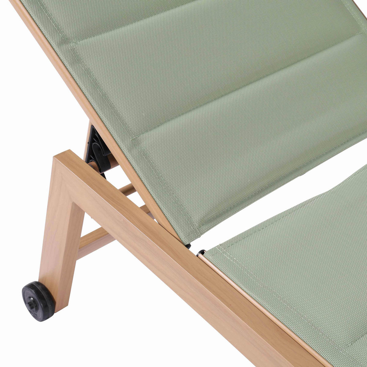 SONNENLIEGE 2-tlg., Salbeigrünen - Grün, Metall (169/102/65cm) - Oviala