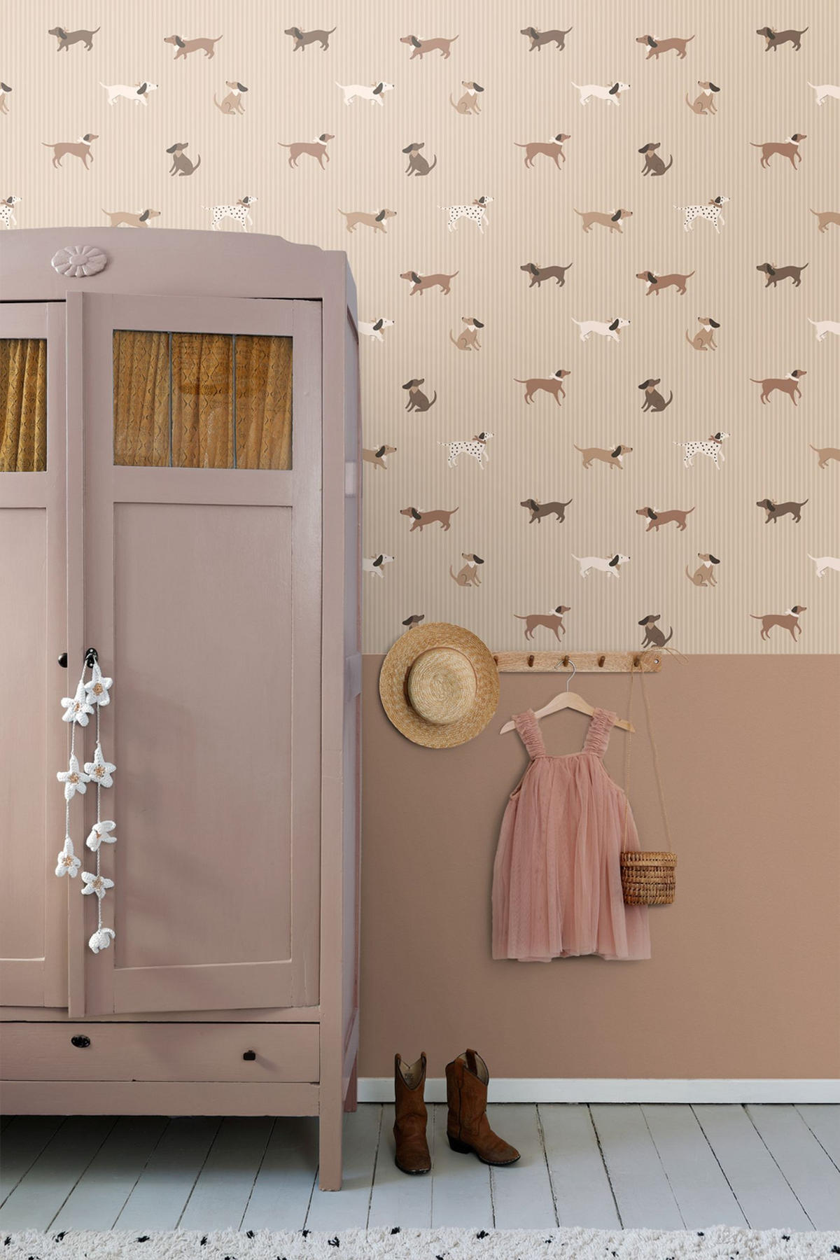 TAPETE Hunde 50 x 900 cm - Braun, Papier (50/0.1cm) - ESTAhome