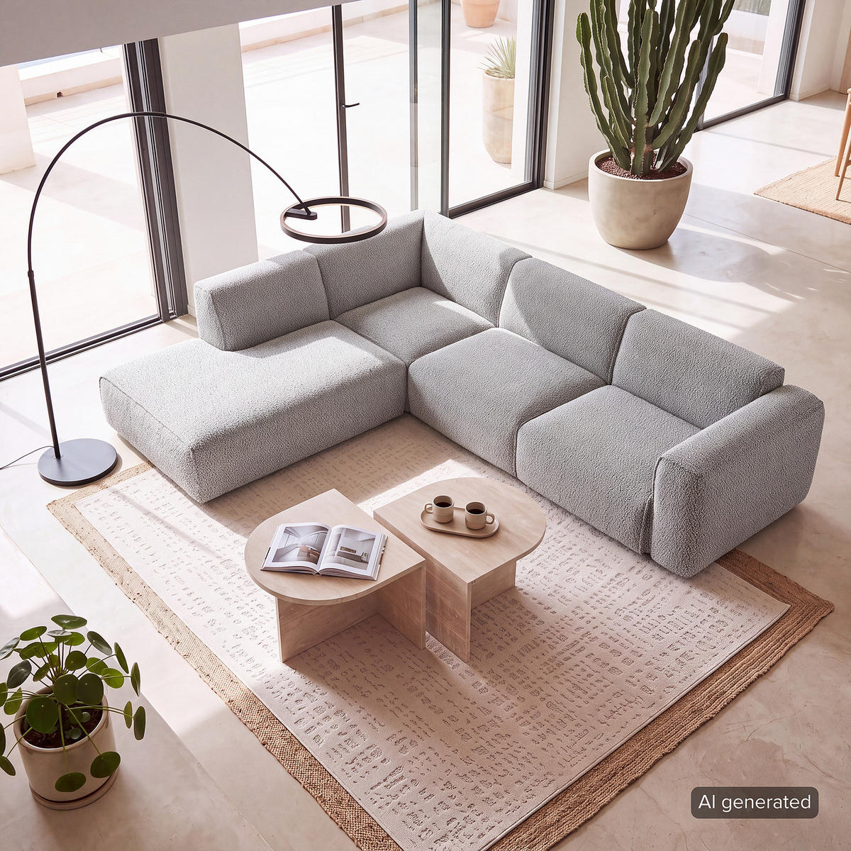3-SITZER ECKSOFA mit Recamiere - Schwarz/Grau, Kunststoff/Textil (295/231cm) - home24