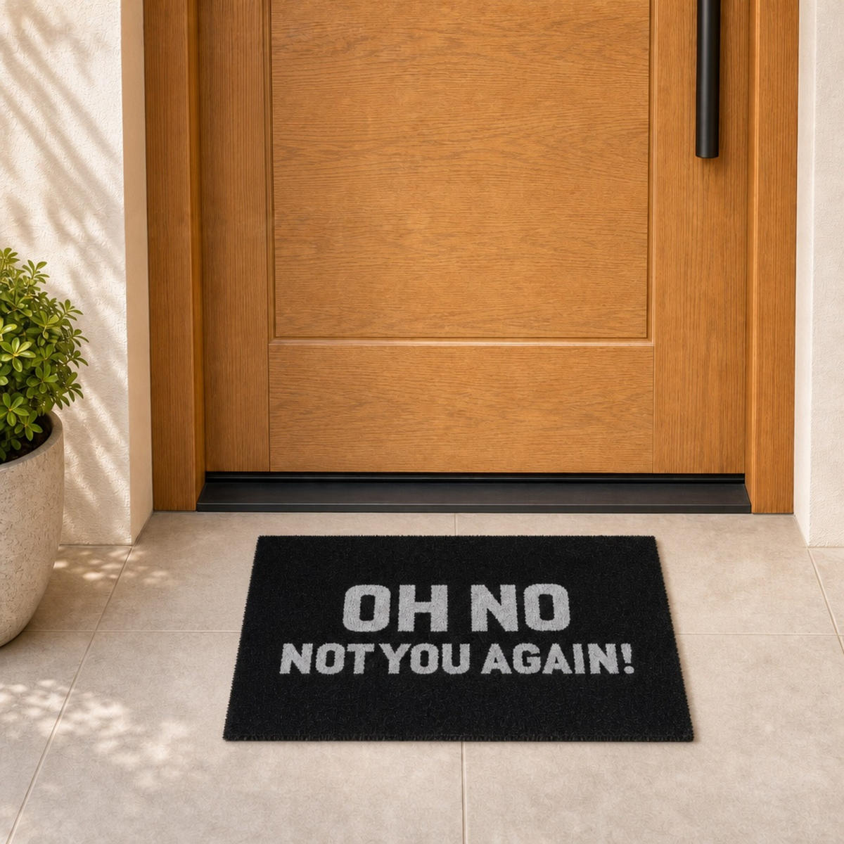 ROHOŽKA Černá Bílá 60x40 cm Oh No Not You Again - černá, textil/plast (60/40cm) - Relaxdays