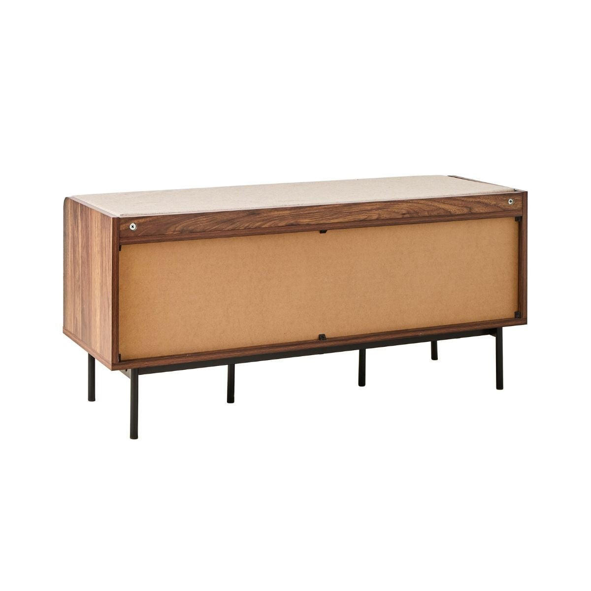 SCHUHBANK Nussbaumdekor 3 Fächer 1 Tür - jetson 100/35/45,5 cm - Nussbaumfarben, Holzwerkstoff (35/45.5/43cm) - Calicosy