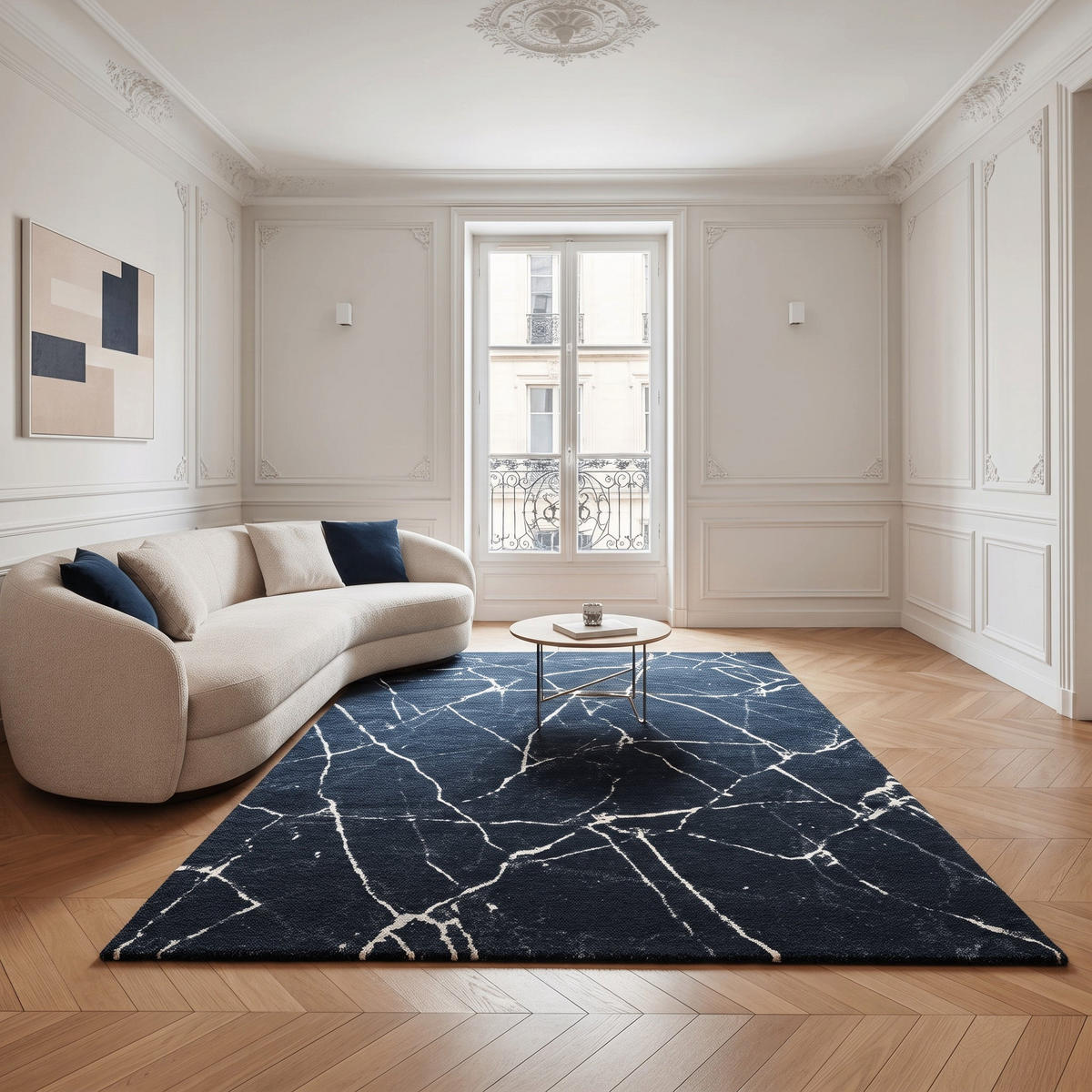 TEPPICH ultraweich designorientiert blau - Blau, Textil (160/230cm) - AFK Living