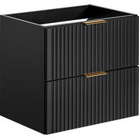 WASCHBECKENUNTERSCHRANK Niva hängend mit Rillenfronten in Schwarz, 60/57/46 cm - Multicolor/Schwarz, Holzwerkstoff/Kunststoff (60/57/46cm) - WFL GROUP