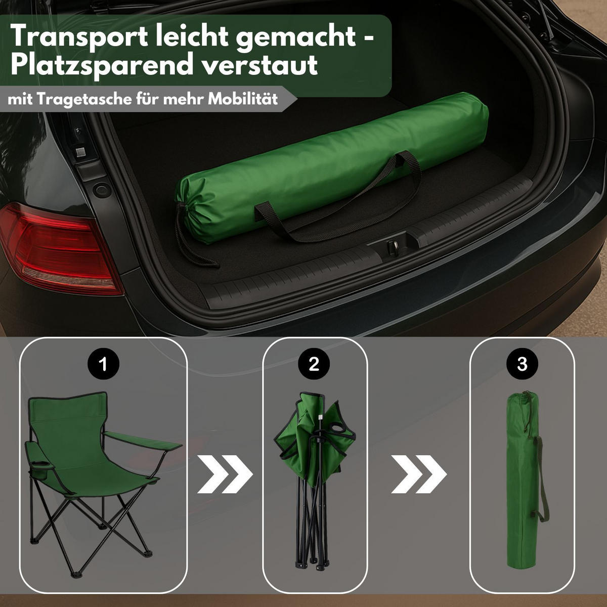 CAMPINGSTUHL FALTBAR in Grün - Grün, Metall (50/80/50cm) - Coemo